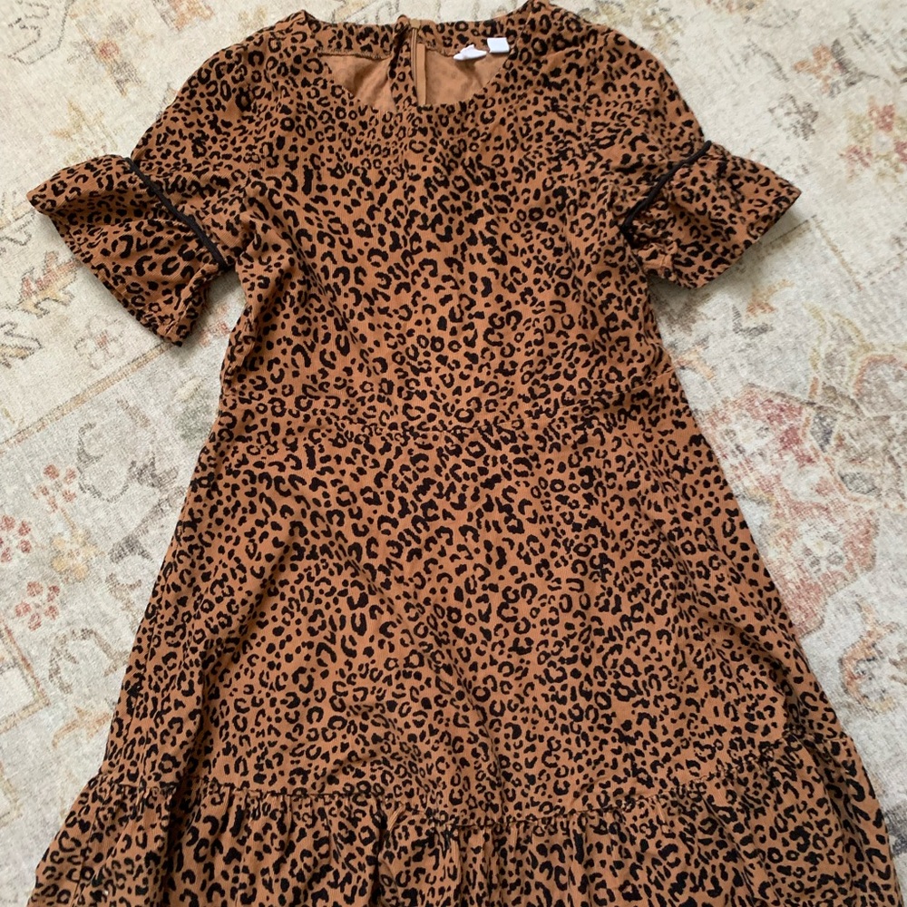 GAP Brown Leopard Print Kids Dress